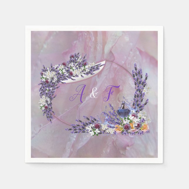 Tuberose & Lavender Blooms Serviette (Vorderseite)