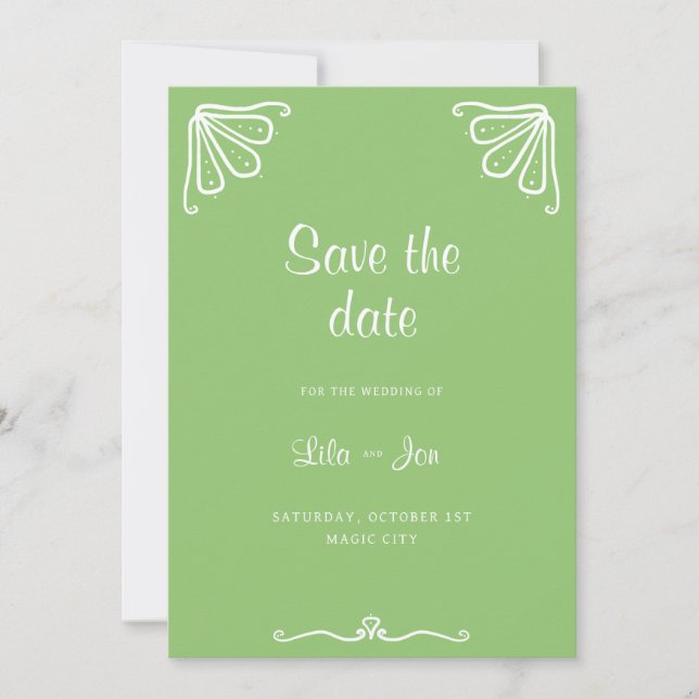 Tuberose Personalisiert Wedding speichert die Datu Save The Date (Vorderseite)