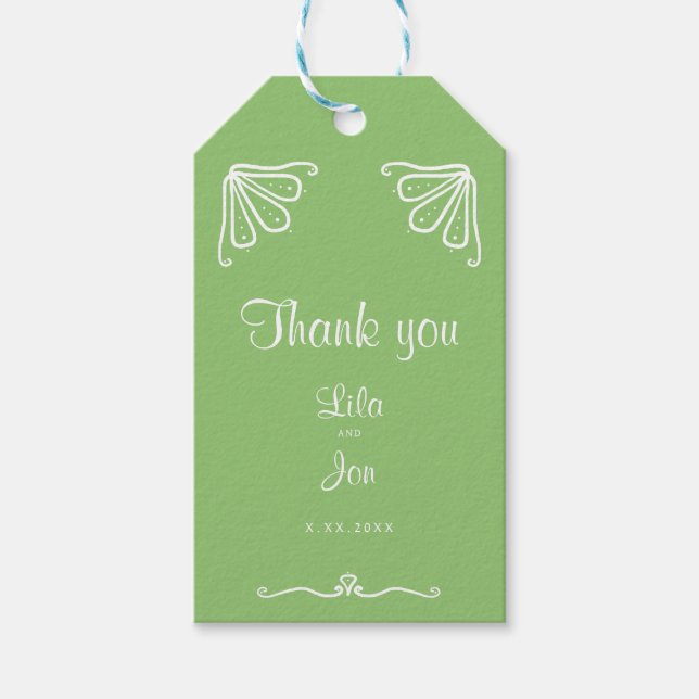 Tuberose Personalisierte Hochzeitsmarken Geschenkanhänger (Vorderseite)