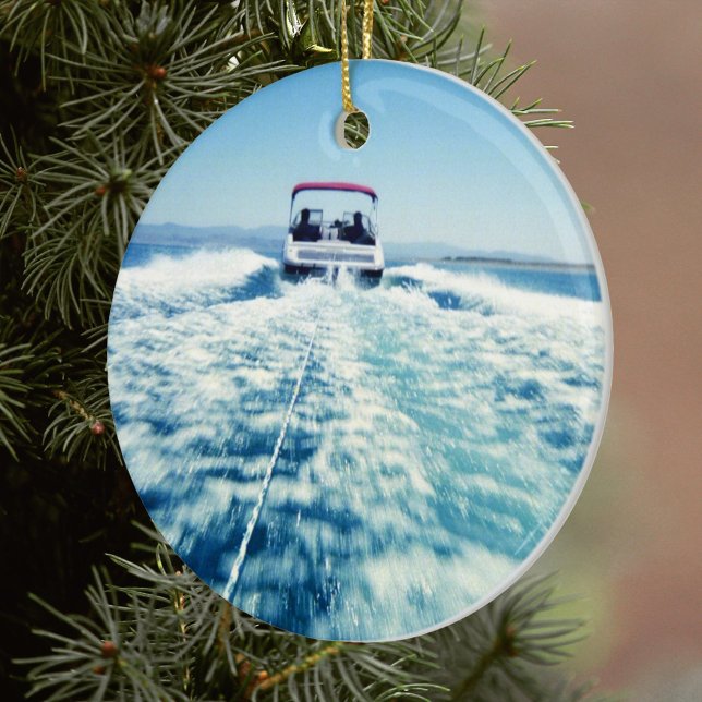 Tubing Behind Speed Boat Keramikornament (Create Your Own Water Sports Photo Ornament)