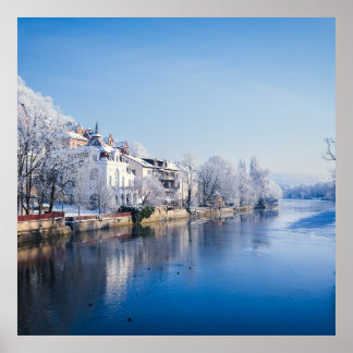 Tübingen, Deutschland nach Schneefall Poster