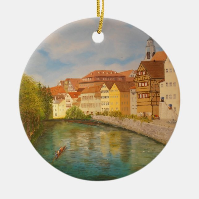 Tubingen im Sonnenlicht Keramikornament (Vorne)