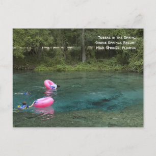 Tubistes sur une carte postale de printemps