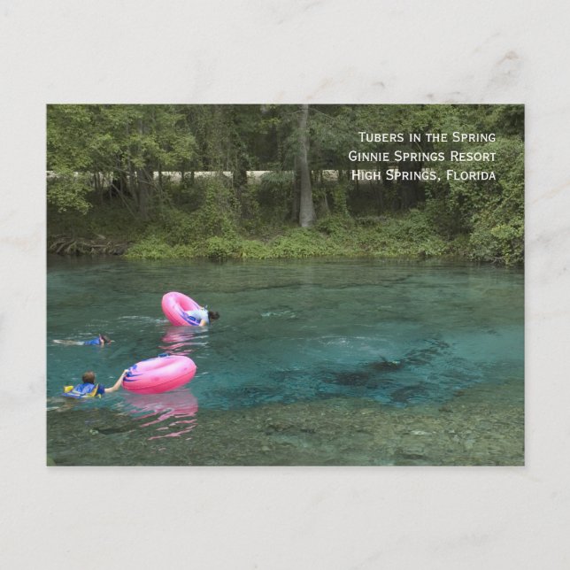 Tubistes sur une carte postale de printemps (Devant)