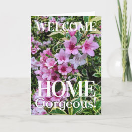 Tubular Pink Blume Willkommens-Zuhause benutzerdef Karte