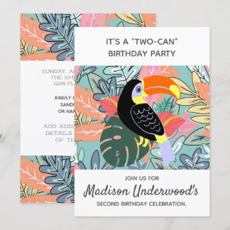 Tucan Second Birthday Dschungel Topthema Sommer Th Einladung