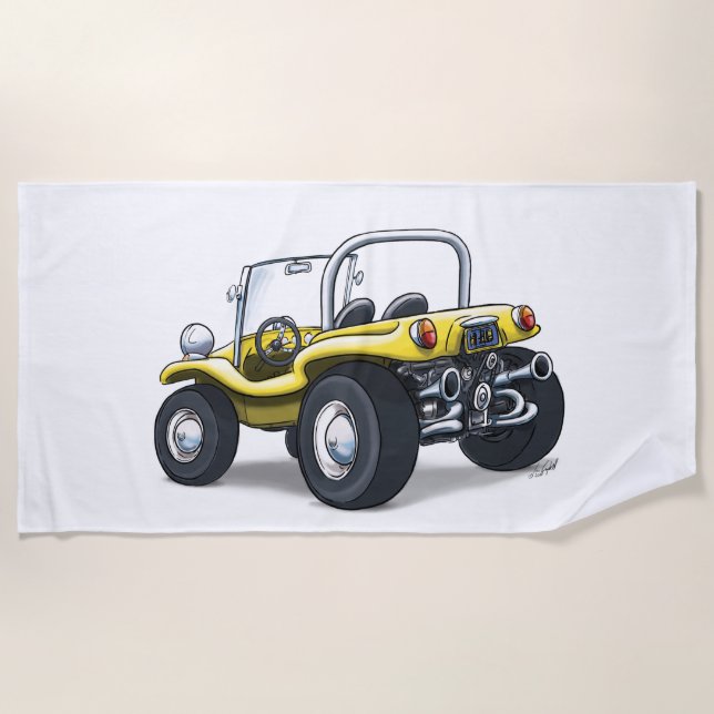Tuch der Strand-Buggy (gelbes offenes) Strandtuch (Vorderseite)