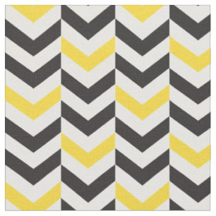 Tuch Grauer und Gelbes Chevron Stoff