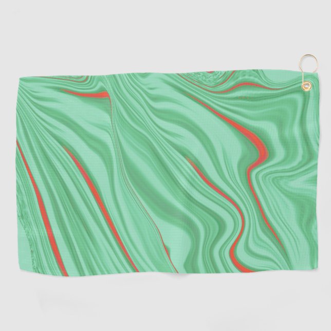 Tuch in Kurven mit hellgrün geprägten Farben (Horizontal)