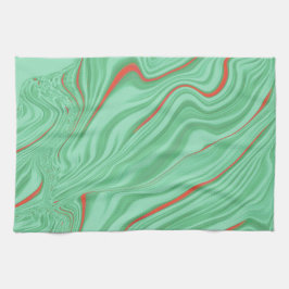 Tuch in Kurven mit hellgrün geprägten Farben