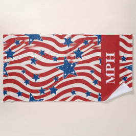 Tuch mit individuellem Monogramm und patriotischem Strandtuch