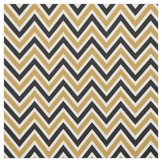 Tuch Pattern Chevron Black & Gold Stoff (Muster)