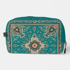 Tücher mit Teal Paisley-Design - Reisetasche und O Waschbeutel