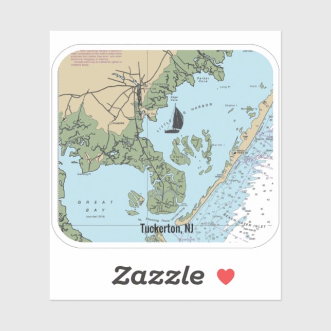 Tuckerton NJ Chart Aufkleber (Blatt)