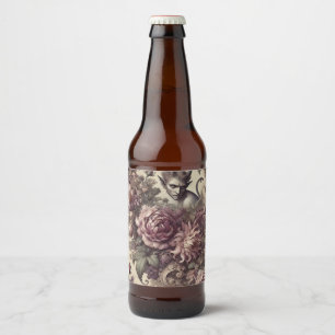 Tückische Pflaumenblüten – Gotisches florales Desi Bierflaschenetikett