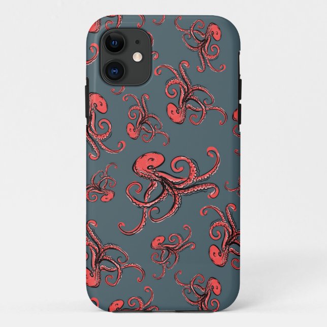 Tückisches Octopus-Muster Case-Mate iPhone Hülle (Rückseite)