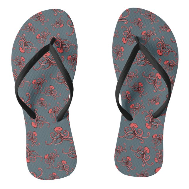 Tückisches Octopus-Muster Flip Flops (Fußbett)