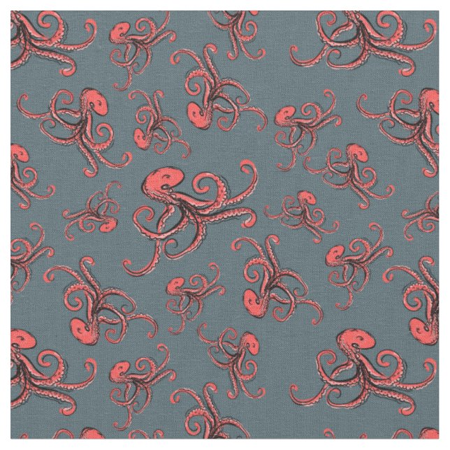 Tückisches Oktopus-Muster Stoff (Nahaufnahme)