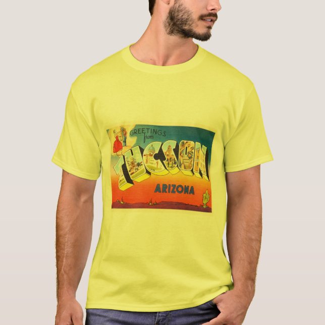 Tucson Arizona AZ Alte Jahrgangsreise Souvenir T-Shirt (Vorderseite)