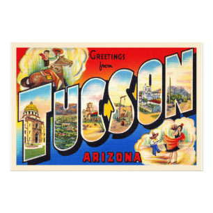 Tucson Arizona AZ Vintager Großbuchstabe Postkart Fotodruck
