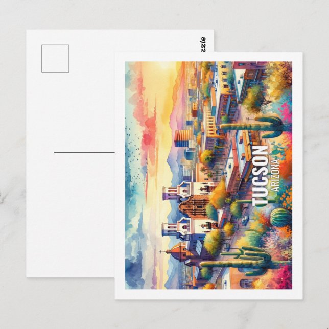 Tucson Arizona Der berühmte Wasserpark Postkarte (Vorne/Hinten)