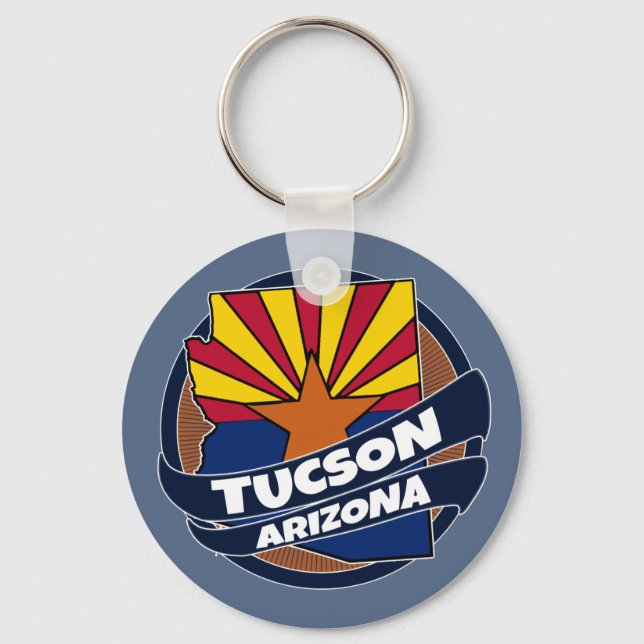 Tucson Arizona-Fahne platzt Schlüsselanhänger (Vorderseite)