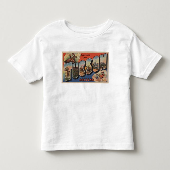 Tucson, Arizona - große Buchstabe-Szenen Kleinkind T-shirt (Vorderseite)