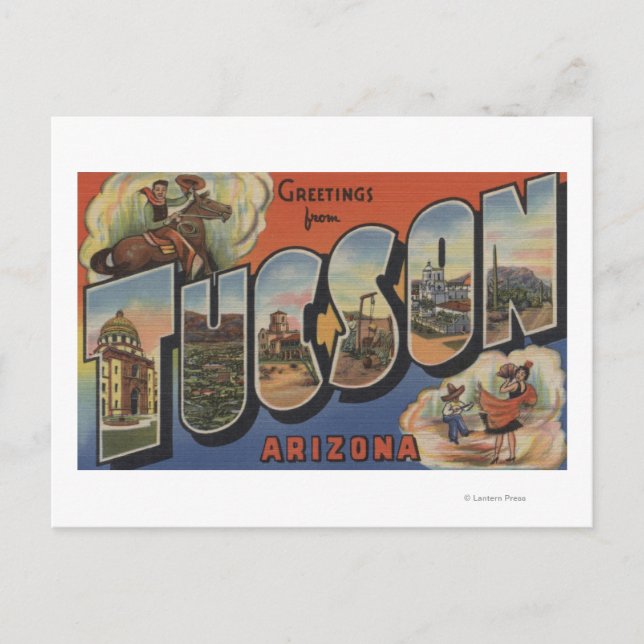Tucson, Arizona - Große Buchstabenszenen 2 Postkarte (Vorderseite)