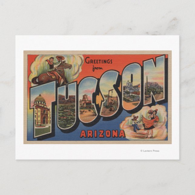Tucson, Arizona - Große Buchstabenszenen Postkarte (Vorderseite)