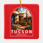 Tucson Arizona Keramikornament<br><div class="desc">Tucson Retro Vektor Reise Design. Tucson ist auch bekannt für sein reichhaltiges kulturelles Erbe,  das in spanischen,  mexikanischen und Western-Einflüssen verwurzelt ist.</div>