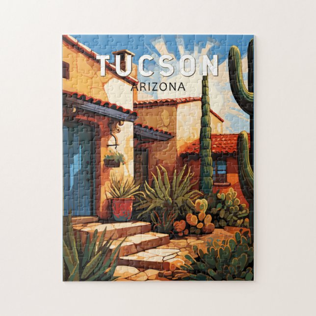 Tucson Arizona Kunstvoll wandern Vintag (Vertikal)