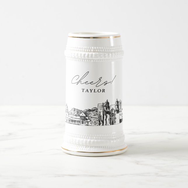 Tucson Arizona Personalisiertes Geschenk Bierglas (Mittel)