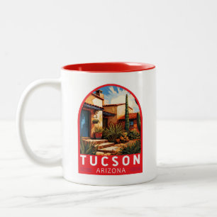 Tucson Arizona Reise Kunst Emblem Zweifarbige Tasse