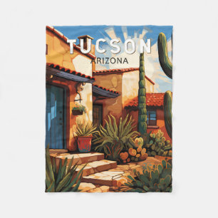 Tucson Arizona Reise Kunst Vintage Fleecedecke