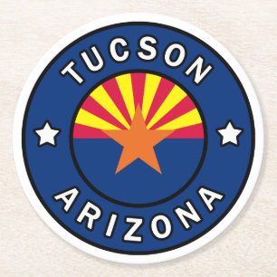 Tucson Arizona Runder Pappuntersetzer