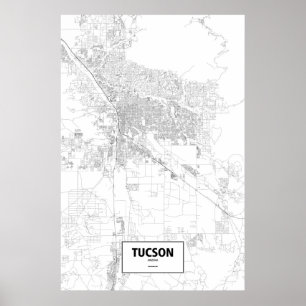 Tucson, Arizona (schwarz auf weiß) Poster