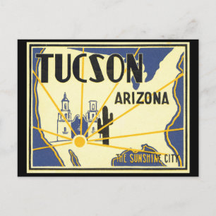 Tucson Arizona_Vintage Reiseplakat Kunstwerk Postkarte