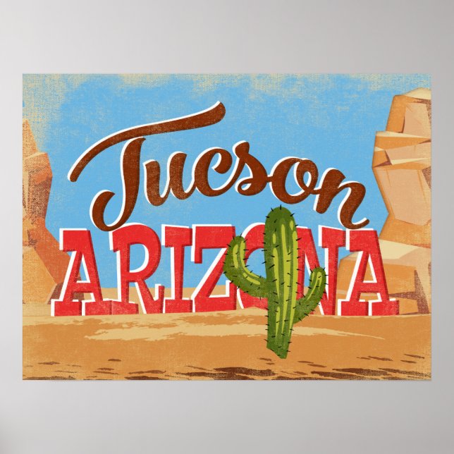 Tucson Arizona Vintage Travel Poster (Vorne)