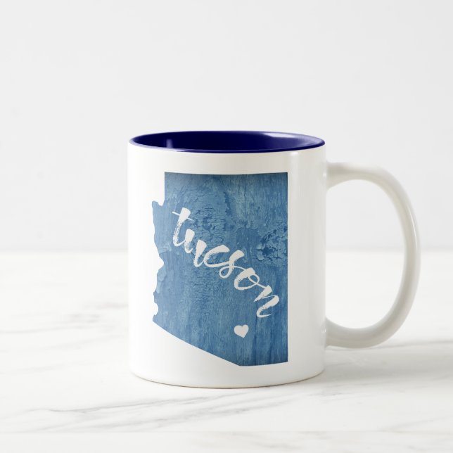 Tucson Arizona Wood Grain Zweifarbige Tasse (Rechts)