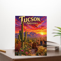 Tucson Arizona Wüstenuntergang Saguaro Kaktus Reis
