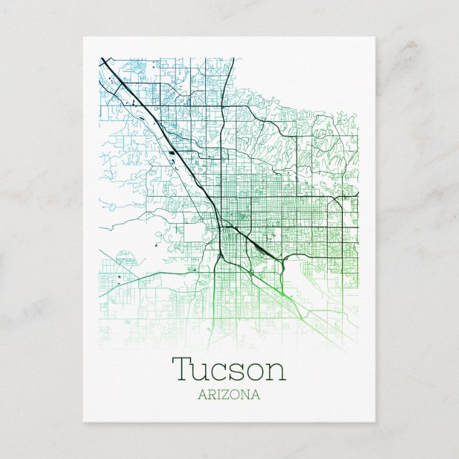Tucson City Map Postkarte (Vorderseite)