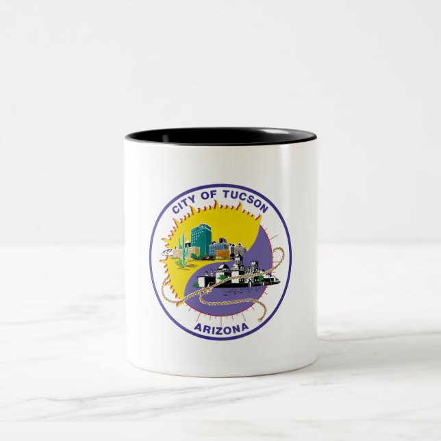 Tucson-Flagge Zweifarbige Tasse (Mittel)