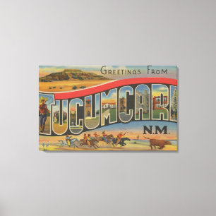 Tucumcari, New Mexico - Große Briefmarkenszenen Leinwanddruck