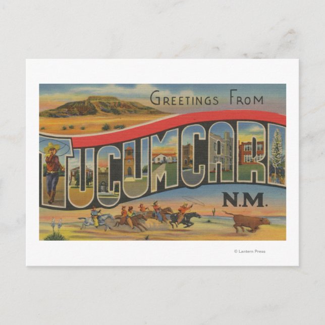Tucumcari, New Mexico - Große Briefmarkenszenen Postkarte (Vorderseite)