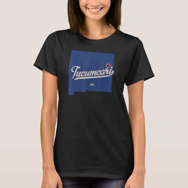 Tucumcari New Mexico NM Map T-Shirt (Vorderseite)