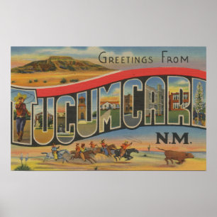 Tucumcari, New Mexiko - große Buchstabe-Szenen Poster