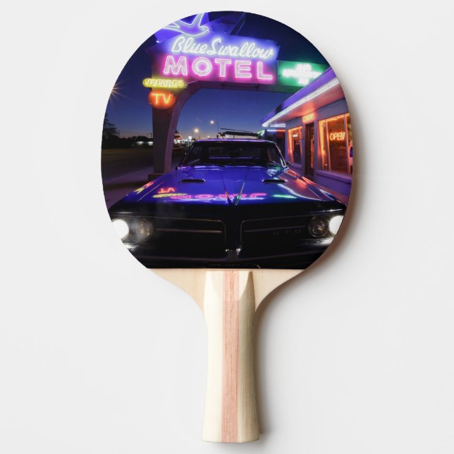 Tucumcari, New Mexiko, Vereinigte Staaten. Weg 66 Tischtennis Schläger (Vorderseite)