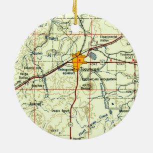 Tucumcari NM Topo Karte Keramik Ornament