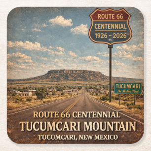 Tucumcari Route 66 Bar-Accessoire-Untersetzer-Gesc Rechteckiger Pappuntersetzer