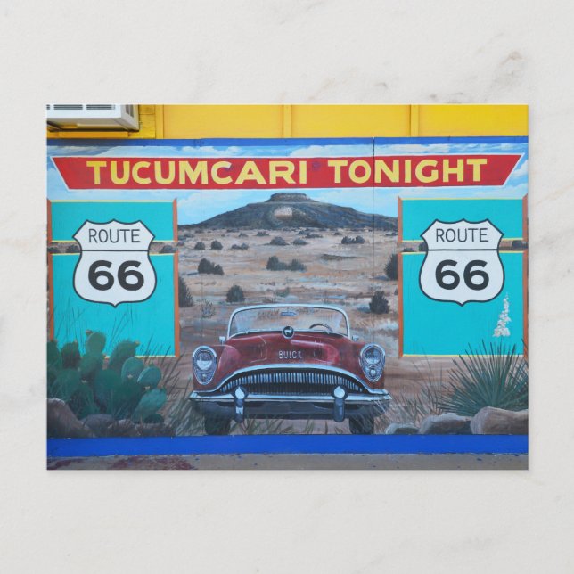 Tucumcari Tonight Mural, Route 66, New Mexico Postkarte (Vorderseite)